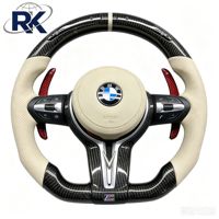   Volant sport en fibre de carbone F20 F30 F10 F15 F25 avec coutures rouges et palettes de changement de vitesse, directement de l'usine