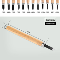 Lot de 12 outils de sculpture sur bois professionnels DIY avec couteaux à pointe droite pour la sculpture de base et détaillée, gouges pour menuisiers