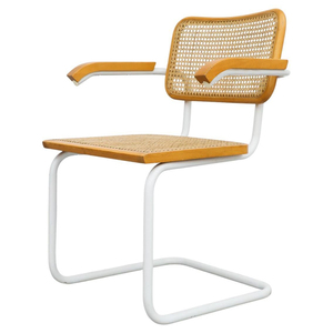 <span class=keywords><strong>Fauteuil</strong></span> rétro classique en porte-à-faux à structure métallique chaise de salle à manger <span class=keywords><strong>vintage</strong></span> en <span class=keywords><strong>rotin</strong></span> avec accoudoirs - Product Image 2