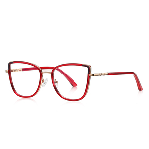 Monturas de anteojos de gafas TR90 de grosor cuadrado <span class=keywords><strong>Retro</strong></span> con monturas de gafas ópticas de templo de Metal para GRIL para mujer - Product Image 5