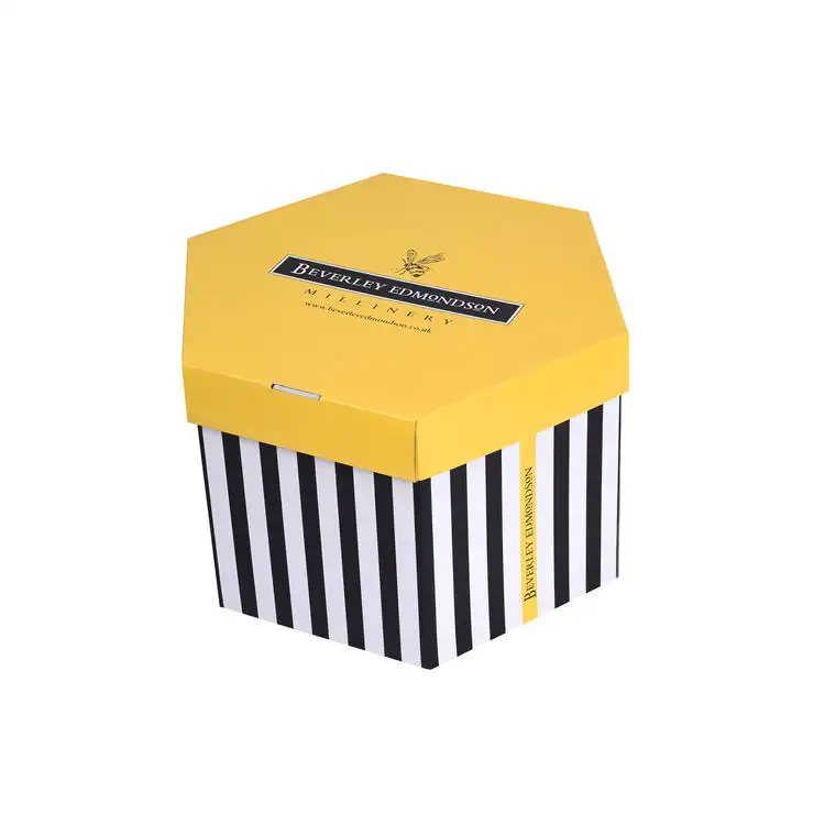 Kotak heksagonal kustom untuk permen dan kotak kemasan coklat logo tren desain baru kustom