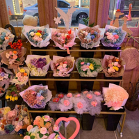 Support de présentation de fleurs en or personnalisé pour balcons, terrasses, hôtels, magasins, fleurs fraîches ou séchées, étagère de présentation en métal avec seau en plastique