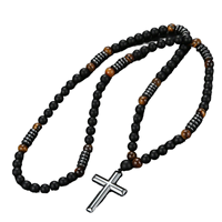 Chapelets en pierre naturelle catholique Afrique Turquoise et perles oeil de tigre perles chapelet croix collier religieux catholique chapelet