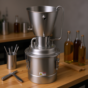 Kit de Destilación Casero de Acero Inoxidable 304, 8 Galones/30 L, con Termómetro para Licores, Operación Manual - Product Image 2