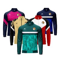 24/25 veste de football de haute qualité survêtement logo de football vêtements de sport d'entraînement veste d'échauffement pour l'impression par Sublimation