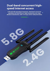 Dual band Wifi 1300Mbps Adapter Wifi + bt5.0 4 ăng-ten không dây USB Adapter USB3.0 tốc độ cao không dây Thẻ Receiver PC/máy tính xách tay - Product Image 5