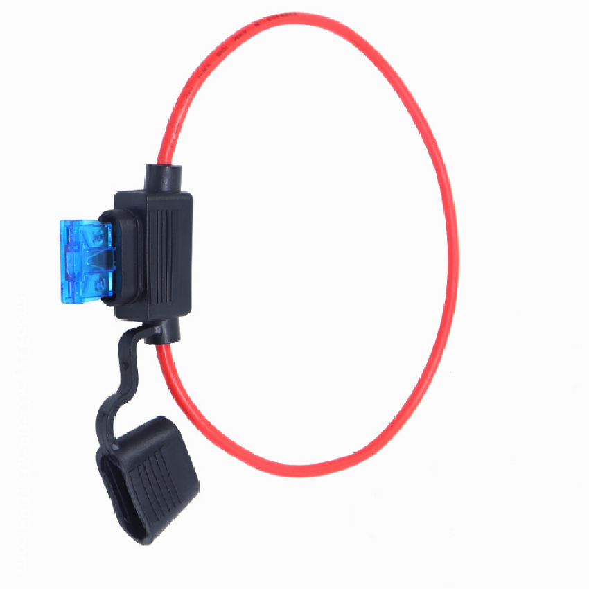 Встроенный держатель предохранителя, маленький, средний, большой размер, автомобильный предохранитель 5A 10A 20A 30A 40A 50A с кабелем 10AWG 12AWG 14AWG 16AWG