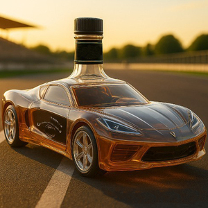 Vente en gros en usine de whisky en forme de voiture en verre à haute teneur en borosilicate bouteille de <span class=keywords><strong>vin</strong></span> carafe bouteille de liqueur en verre en forme et logo personnalisés - Product Image 4