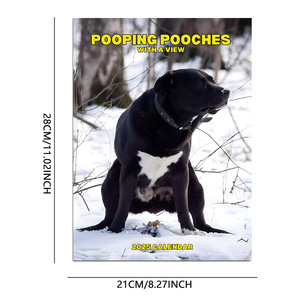 Calendrier mural A4 2026 personnalisé, calendrier de l'avent pour la maison avec chiens qui font pipi, calendrier personnalisé imprimé en spirale coloré - Product Image 2