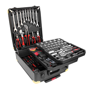 Kit d'outils de réparation 399 pièces, grande clé à double ouverture, étui rigide noir, acier au chrome-vanadium, personnalisation OEM - Product Image 1