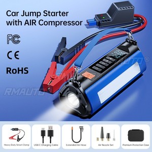 Démarreur de voiture 12000mAh/16000mAh/20000mAh avec compresseur d'air 150PSI, gonfleur de pneus numérique et lumière LED - 20000mAh - Product Image 2
