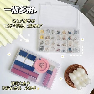 Jewelry Storage Box With Compartments Transparent 28 Sq. Cover For Organizing Small Accessories Beads Rings Earrings - Product Image 2