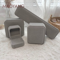 Boîte d'emballage pour bijoux en tissu velours MaoYang, motif carré uni, pour colliers, bracelets, emballage cadeau