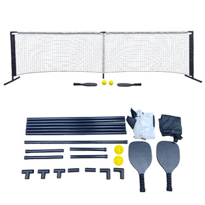 Ensemble de filet de pickleball pliable portable de haute qualité avec support et raquettes - Product Image 3