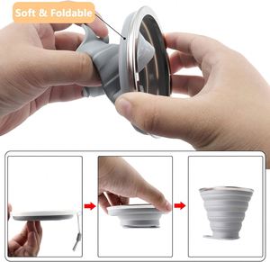 Durable Collapsible Water <b>Cup</b> 270ml Portable Silicone <b>Reusable</b> Lightweight Flexible BPA Free Leakproof Travel Camping Mug - Product Image 5