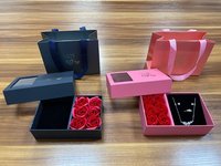 Boîtes à fleurs en velours personnalisables, emballage en carton pour colliers, cadeaux de mariage et de la Saint-Valentin
