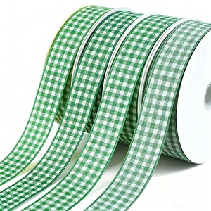 Cổ điển rô đầy màu sắc Composite Nhà cung cấp Quà Tặng <span class=keywords><strong>ribbon</strong></span> in màu hồng đôi hai mặt kẻ sọc <span class=keywords><strong>Ribbon</strong></span> cho Giáng sinh - Product Image 2