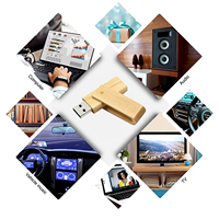 Clé USB rotative en bambou et bois, plusieurs matériaux bois, logo personnalisé gravé au laser, pour cadeaux d'entreprise