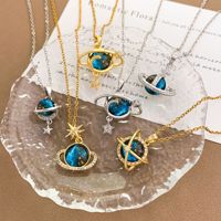 Collier en gros planète étoile lune espace univers planète pendentif bijoux de mode pendentif colliers