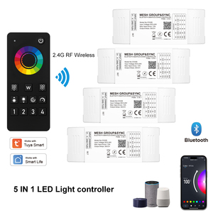 C506b 4 khu vực lưới từ xa groupsync tuya thông minh 5-in-1 Led điều khiển app bằng giọng nói 12/24V không dây thay đổi màu sắc điều khiển - Product Image 1