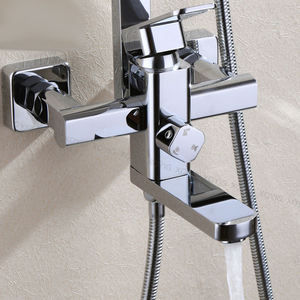 Modern Chrome <b>square</b> Hotel 3 Function <b>Shower</b> <b>Head</b> 59-1 Brass Cast Single Handle Rainforest <b>Shower</b> Set - Product Image 2