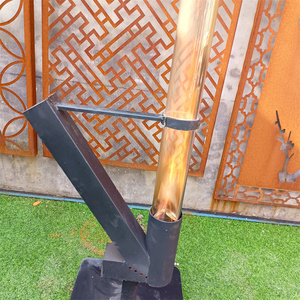 Estufa de cohetes de madera para patio al aire libre, calentador de pellets de madera para patio, estufa de leña sin humo de vidrio - Product Image 6