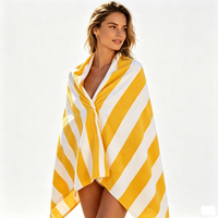 Wholesale Quick Dry Personalized Yellow Striped Microfiber Beach Towels Sand Free Swimming Custom Print Beach Towel With Logo