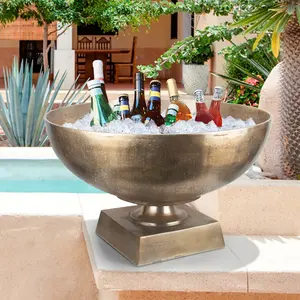 Moderno Centro de Mesa para Bebidas en Fiestas, Tazón Decorativo Hecho a Mano, Tazón de Servir de Metal de Lujo con Logotipo Personalizado - Product Image 3