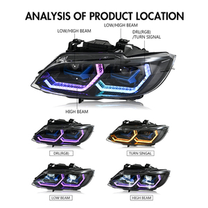 Faros Delanteros LED A208-RGB, Luces de Circulación Diurna RGB para <span class=keywords><strong>BMW</strong></span> <span class=keywords><strong>E92</strong></span> E93 328i <span class=keywords><strong>335i</strong></span> Coupé 2007 2008 2009 2010, Proyector de Faros - Product Image 4