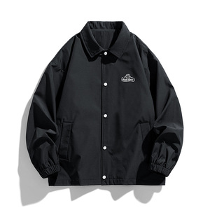 Chaqueta cortavientos de nailon <span class=keywords><strong>para</strong></span> <span class=keywords><strong>hombre</strong></span> con cierre de un solo pecho de alta calidad, chaqueta de entrenador de nuevo diseño <span class=keywords><strong>para</strong></span> <span class=keywords><strong>ciclismo</strong></span> de Primavera al por mayor - Product Image 3
