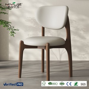 Chaise de salle à manger en bois massif de style nordique, design simple et moderne, luxe léger pour la maison, le bureau, le <span class=keywords><strong>restaurant</strong></span>, avec dossier - Product Image 2
