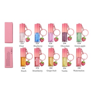 Small batch lip gloss strawberry lip oil pendant keychain chain fruit glaze lip gloss no logo spot - Product Image 5