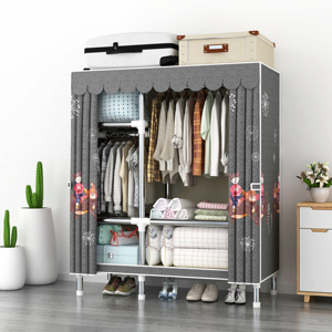 Offre Spéciale bébé bonne qualité <span class=keywords><strong>Jumbo</strong></span> taille armoires pliable entièrement assemblé tissu couvert étagères en métal armoires pour vêtements - Product Image 1