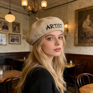 COHUY Berretto in denim ricamato da donna stile blogger Instagram, estivo, artistico, retrò, versatile, cappello da pittore (per teste grandi) - Product Image 2