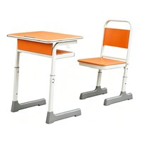 Ensemble bureau et chaise d'étudiant moderne PM-5192, mobilier scolaire réglable avec structure en aluminium