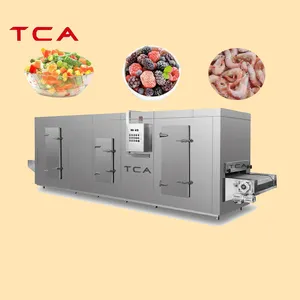 Industrial Use Large Capacity Tunnel Type Quick Fast Instant Blast Freezing Freezer For Pasta Aquatic Flour Products