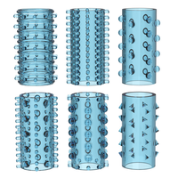 Ensemble de 6 anneaux péniliers en cristal Caterpillar, manchon en cuir pour le plaisir et le teasing, jouets sexuels pour l'amélioration masculine