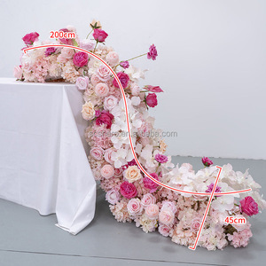 Chemin de fleurs décoratif en soie pour allée de mariage, toucher réaliste, pour scène d'événements scolaires et célébrations - Product Image 1