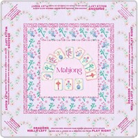 Tapis de Mahjong à motif de tuiles de Mahjong rose violet clair, antidérapant, réduction du bruit, couverture de table, jeu de cartes de dominos et de poker, idéal pour un cadeau