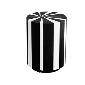 Resin inlay <b>storage</b> boxes <b>Stackable</b> cardboard bins Glossy bedroom neatening Minimalist black white boxes - Product Image 1