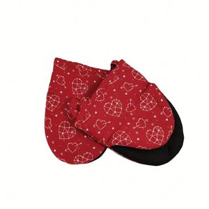 Mitaines de cuisine en coton et caoutchouc pour four, antidérapantes, isolées en silicone, avec pince bec de canard, résistantes à la chaleur, pour micro-ondes, cadeaux d'entreprise - Product Image 2