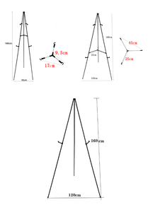 カスタマイズ可能なポータブル折りたたみ式調整可能な金属製スチール製アーティストイーゼル（結婚式の展示用） - Product Image 6