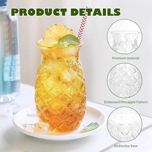 Vaso de Cóctel con Forma de Piña de 17 oz, Plástico PP, Color Personalizado, Vaso Transparente para Bebidas, Logotipo Personalizado, Venta al por Mayor - Product Image 2