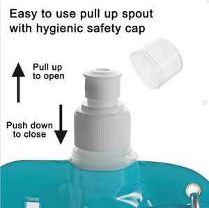 Sac de stockage d'eau pliable, sans BPA, de qualité alimentaire, portable, réutilisable, pour le camping, la randonnée et les voyages en plein air - Product Image 2