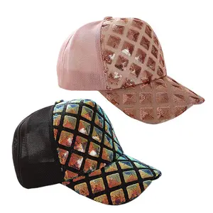 Fashionable Popular For Women in Summer Flip Sequin Rhinestone Baseball sports Hats