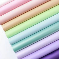 20 pièces/paquet, papier d'emballage pour bouquet de fleurs coréen, couleur unie, imperméable, recouvert de PVC recyclable