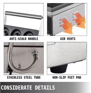 Machine <span class=keywords><strong>à</strong></span> gaufres en forme de fleur, équipement de boulangerie pour snacks, machine <span class=keywords><strong>à</strong></span> gaufres électrique, cinq grilles, four <span class=keywords><strong>à</strong></span> gaufres en forme de fleur de prunier - Product Image 6