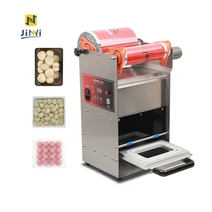 JINYI DF280YT semi-automatic food pack tabletop tray sealing food tray plastic sealing machine heat sealer tray