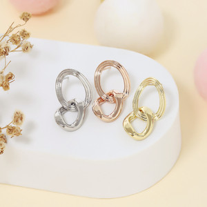 Double Ring Geometric <b>Stud</b> Earrings Gold <b>Silver</b> Rose Gold Minimalist Fashion Everyday Wear - Product Image 2