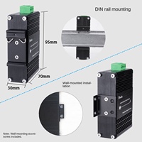 Switch PoE Gigabit géré 5 ports RJ45 de qualité industrielle, conception pour montage sur rail, alimentation 48V, gestion web intégrée